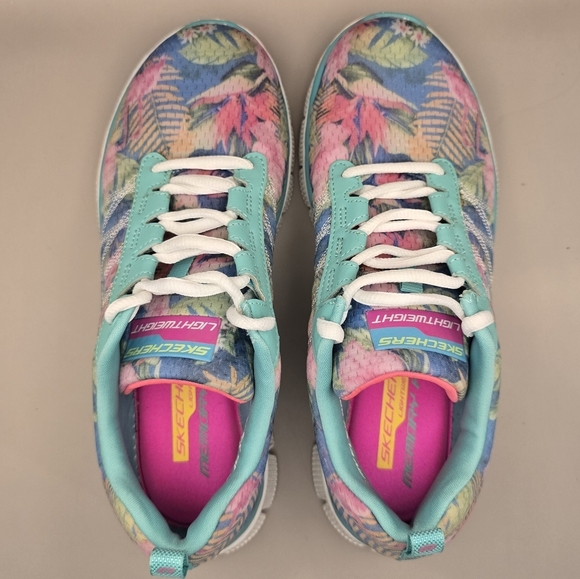 SKECHERS 12061 Flex Appeal Lightweight Flex Sole Running Shoe AquaMint Size 6.5. - Picture 5 of 12